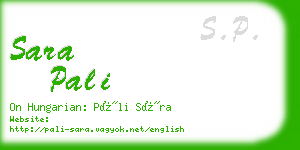 sara pali business card